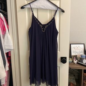 Express navy dress with beading